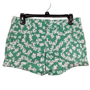 CLEARANCE Gap Stretch  Green Floral Cuffed Chino Cotton Blend Shorts Size 6